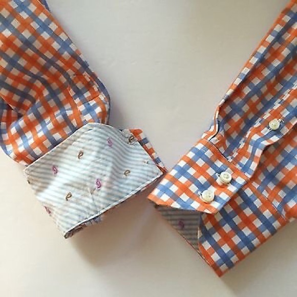 Harry Nicholas shirt sz L, LS FLIP CUFFS casual - Picture 5 of 7